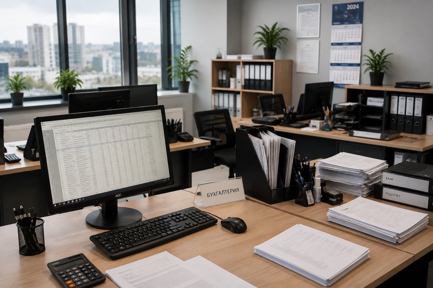Un poste de travail comptable