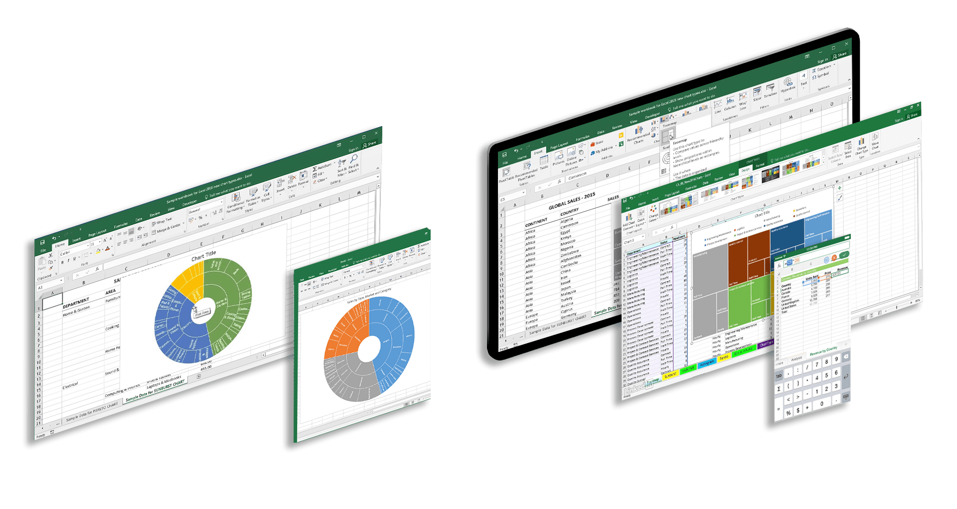 L'interface Excel et Google Sheets avec des tableaux de bord